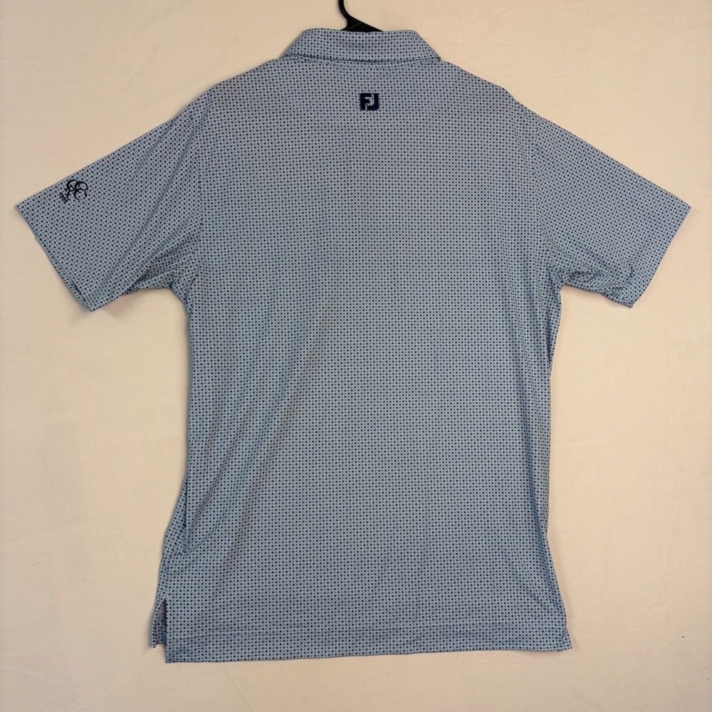 FootJoy Mens Performance Golf Polo Shirt Blue Geometric Diamond Print Size M - Picture 6 of 7